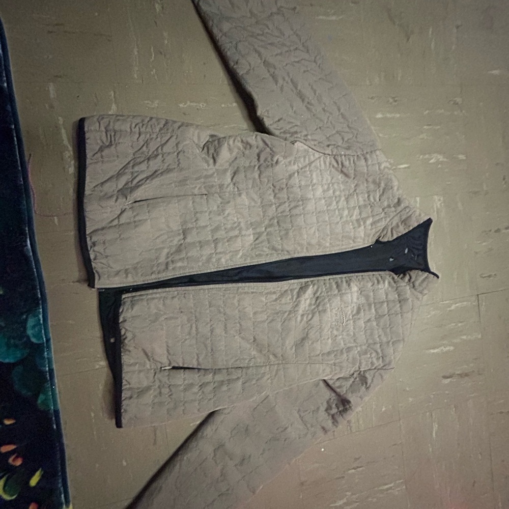 Gray Lightweight Shirt Jacket with Stand-Up Collar